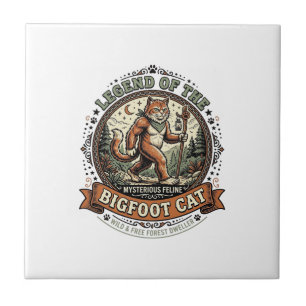 Azulejo Gato Bigfoot Sasquatch Bigfoot Gato Arte Vectorial