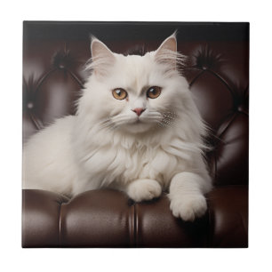 Azulejo Gato blanco majestuoso