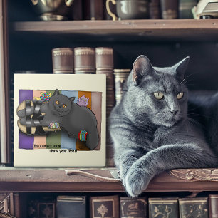 Azulejo Gato British Shorthair Listo para la Playa Chancla
