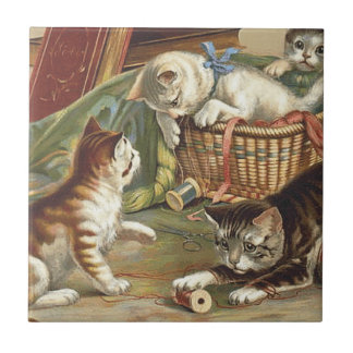 Azulejo Gato curioso de la CAMISETA