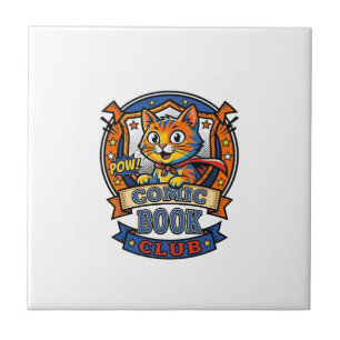 Azulejo Gato de Cómic Idea de Regalo para Mamá Gato - Gato