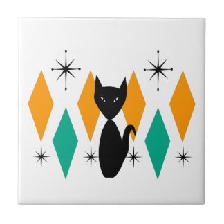 Azulejo Gato de diamantes de estallidos atómicos modernos 