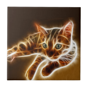 Azulejo Gato de Fractalius Bengala