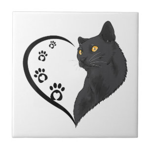 Azulejo Gato De Gato De Camiseta Camisetas De Mujeres Chic