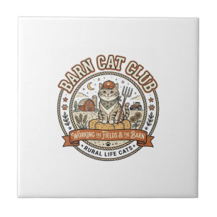 Azulejo Gato de Granja Club Gato Granjero Mashup Animal de
