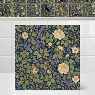 Azulejo Gato de terciopelo calico Peekaboo Patrón de folla