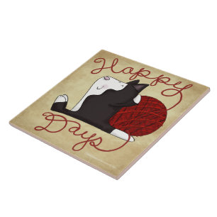 Azulejo Gato de Tuxedo - Días felices