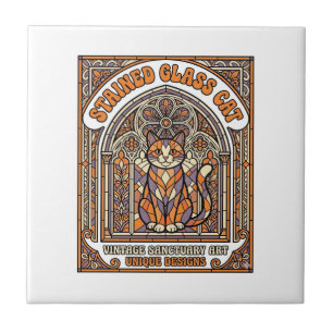 Azulejo Gato de Vidrio Emplomado Iglesia de Vidrio Emploma