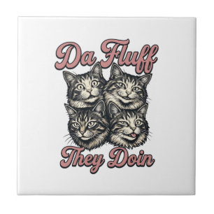 Azulejo Gato Divertido Grabado Antiguo Da Fluff They Doin