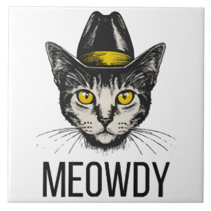 Azulejo Gato Divertido Miau