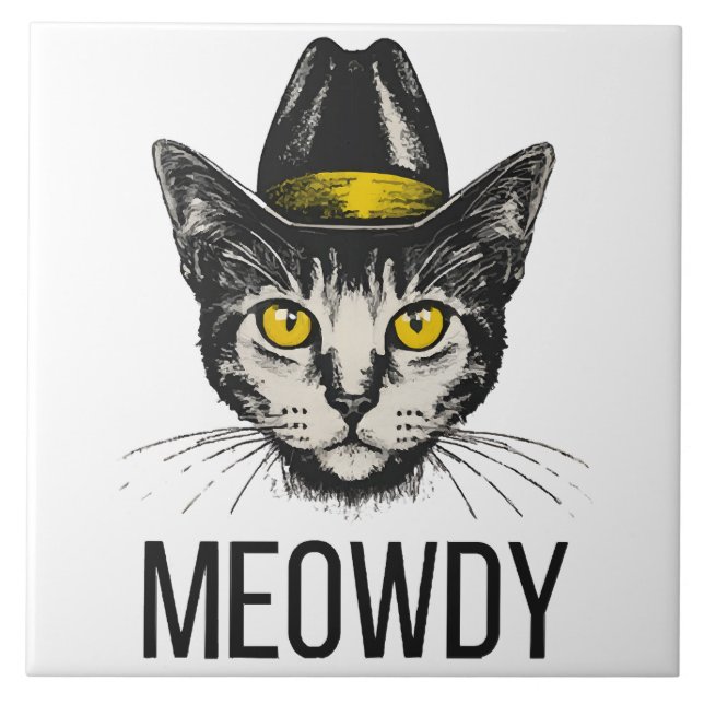 Azulejo Gato Divertido Miau (Frente)