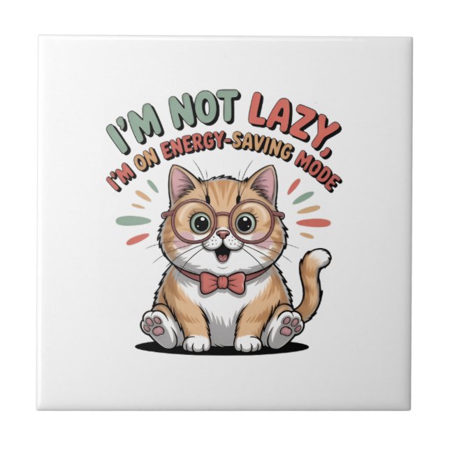 Azulejo Gato en Modo de Ahorro de Energía (Frente)