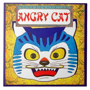 Azulejo Gato enojado