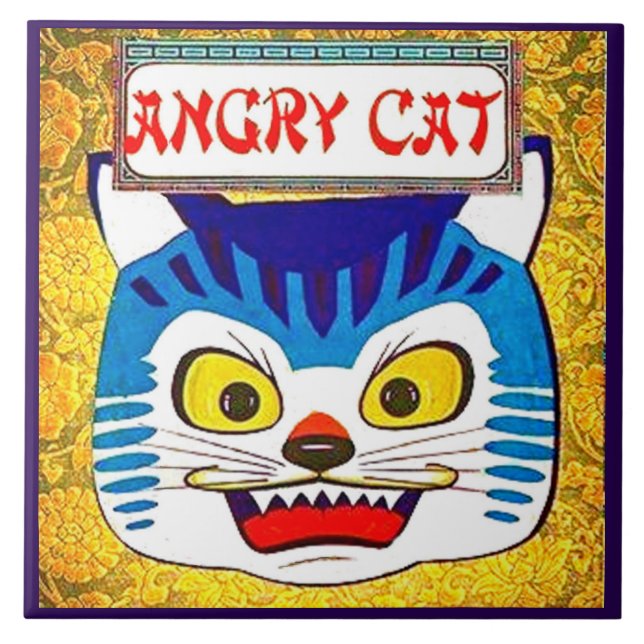 Azulejo Gato enojado (Frente)