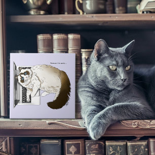 Azulejo Gato esponjoso Ragdoll Lavanda Portátil Divertido