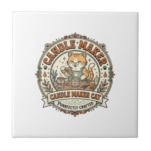 Azulejo Gato fabricante de velas Gato fabricante de velas