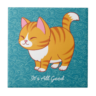 Azulejo Gato feliz personalizado