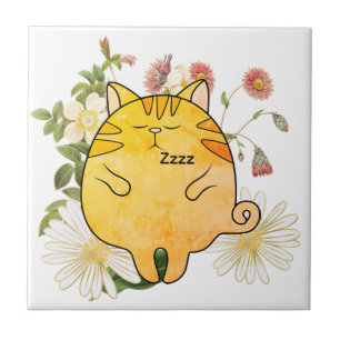 Azulejo Gato Gingembre Soñoliento