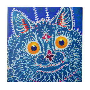 Azulejo Gato gótico azul