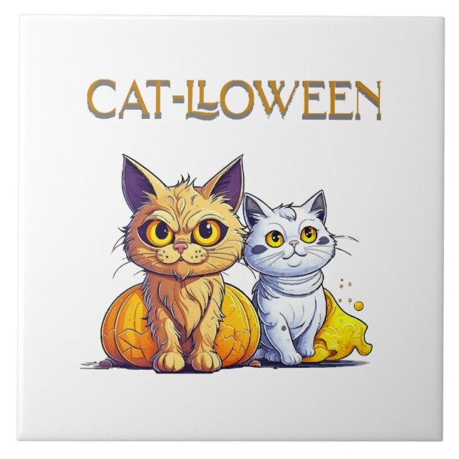 Azulejo Gato Halloween  (Frente)
