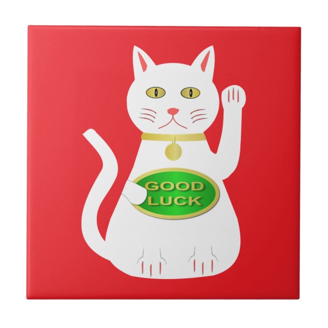 Azulejo Gato Lucky Oriental (Frente)