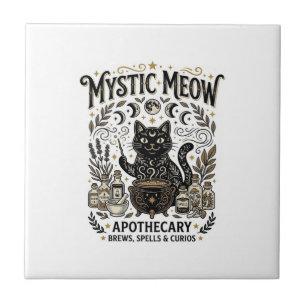 Azulejo Gato Místico Maullido Bruja Mística Farmacéutica G