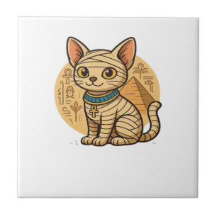 Azulejo Gato Momia Adorable � Camiseta Oversize Arte Antig