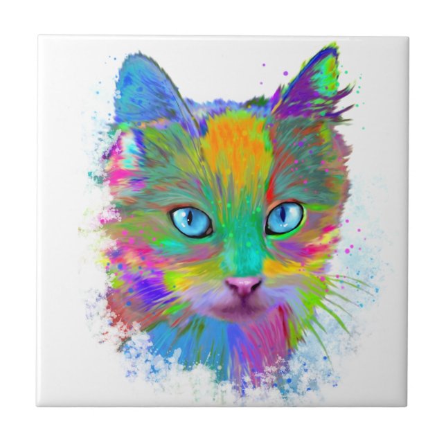 Azulejo Gato multicolor 688 (Frente)