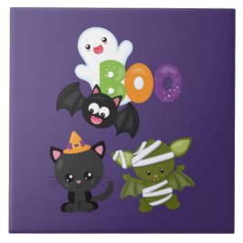Azulejo Gato, murciélago, momia y fantasma de Halloween
