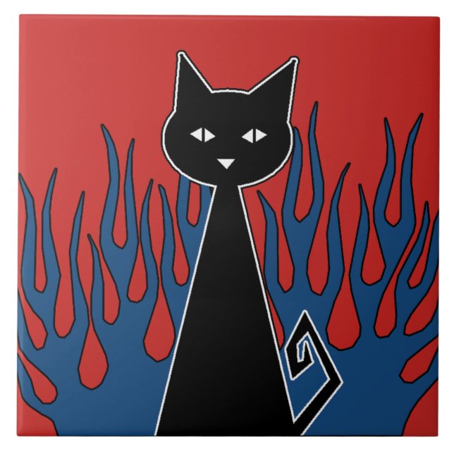 Azulejo Gato negro (Frente)
