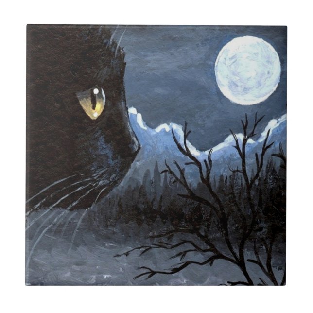 Azulejo Gato negro 534 (Frente)