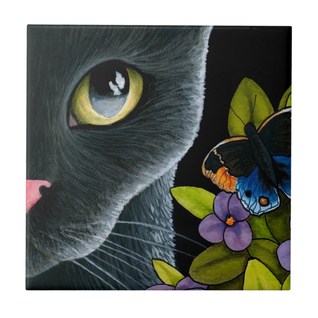 Azulejo Gato negro 557 (Frente)