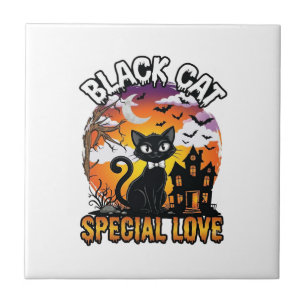 Azulejo Gato Negro Amor Especial Halloween Casa Embrujada 