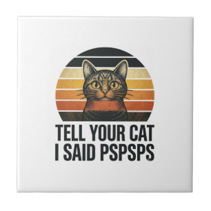 Azulejo Gato negro divertido Pspsps diseño vintage de pues