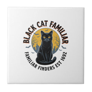 Azulejo Gato Negro Familiar Diseño de Rescate de Halloween