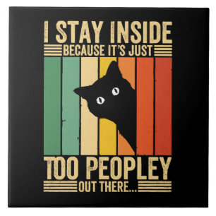 Azulejo Gato Negro Me Quedo Dentro Porque Hay Demasiada Ge