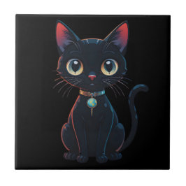 Azulejo Gato negro poco espeluznante