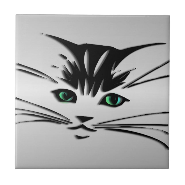 Azulejo Gato Ojo Verde (Frente)