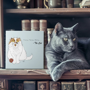 Azulejo Gato Persa Esponjoso y Adorable, Divertido Maullid