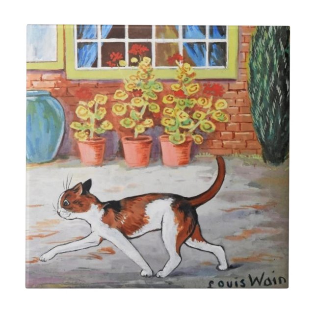 Azulejo Gato Prowling, Louis Wain (Frente)