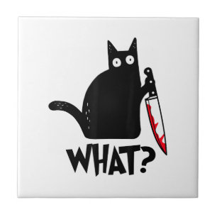 Azulejo Gato Qué_ Gracioso Gato Negro