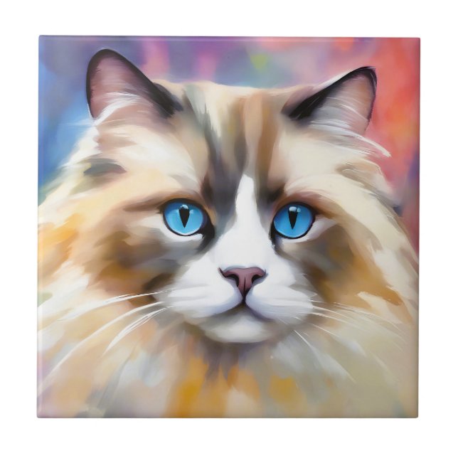 Azulejo Gato Ragdoll Tranquilo (Frente)