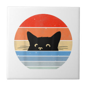 Azulejo Gato retro, amante del gato, dueño del gato, gato