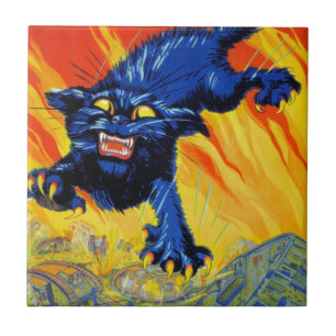 Azulejo Gato Salvaje de Reclutamiento Militar Bélico Vinta