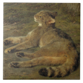 Azulejo Gato salvaje (de Rosa Bonheur)