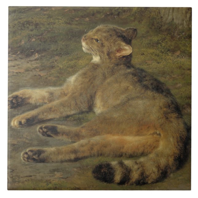 Azulejo Gato salvaje (de Rosa Bonheur) (Frente)