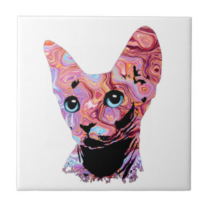Azulejo Gato Sfinx Rosa 683