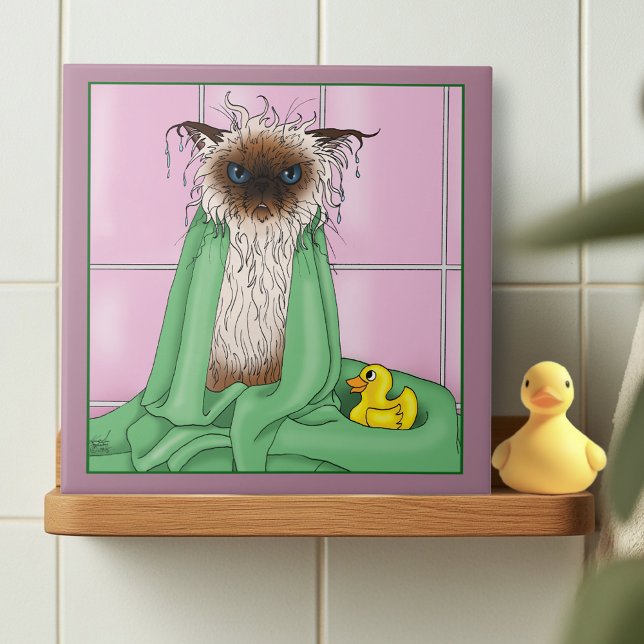 Azulejo Gato siamés de tiempo de baño (Subido por el creador)