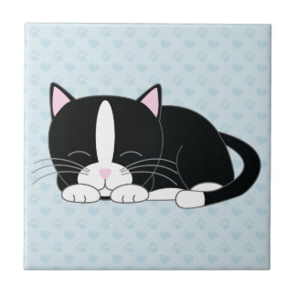 Azulejo Gato soñoliento del smoking