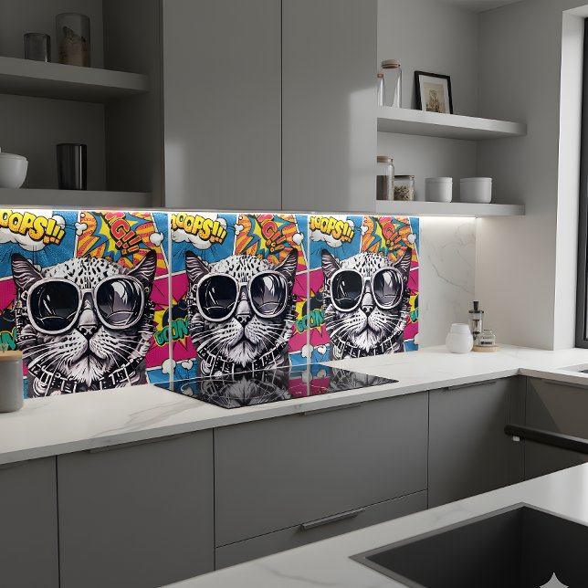 Azulejo Gato Steampunk de Guay con gafas de sol - Comic re (Subido por el creador)